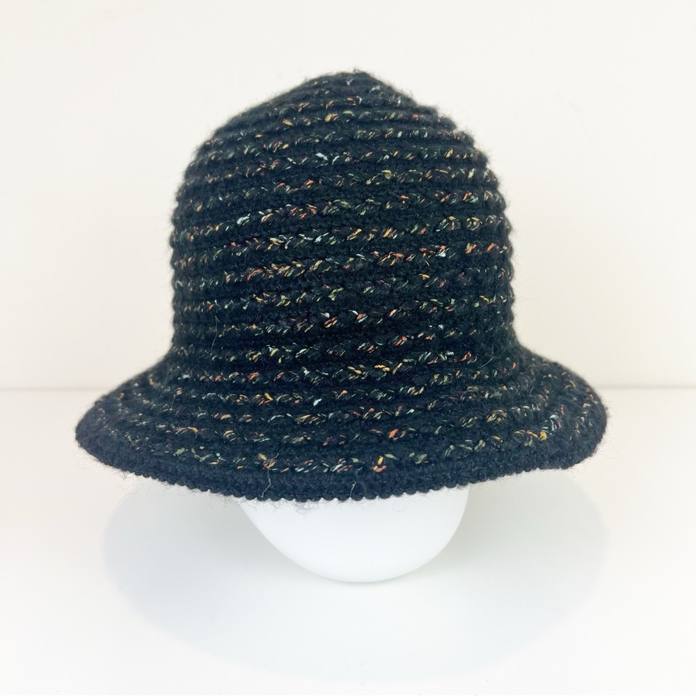 August Hat Company Women’s Black Multicolor Cloche Knit Hat